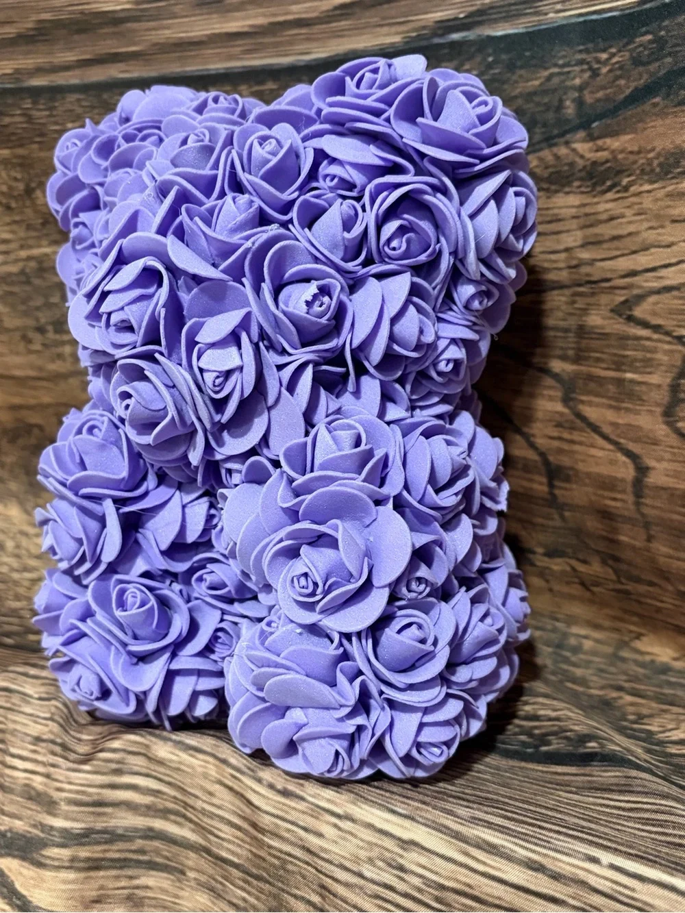 Lavender Rose Foam Bear - Decorative Floral Teddy
